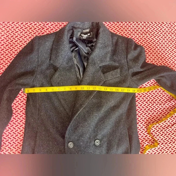 Adolfo Classics Full Length Coat Double Breasted Black Wool Size 6P - Picture 3 of 9